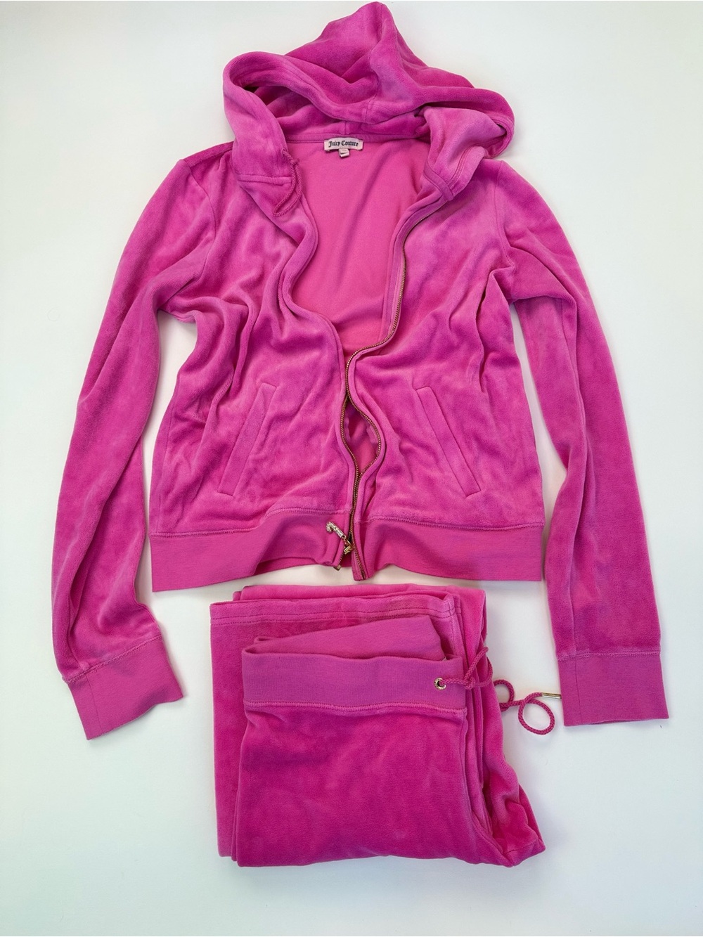 Juicy Couture Girls' Hot Pink Velour Hoodie & Jogger Set